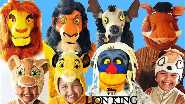 Costumes from the iconic movie The Lion King